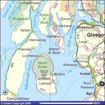 Map of Argyll and Arran